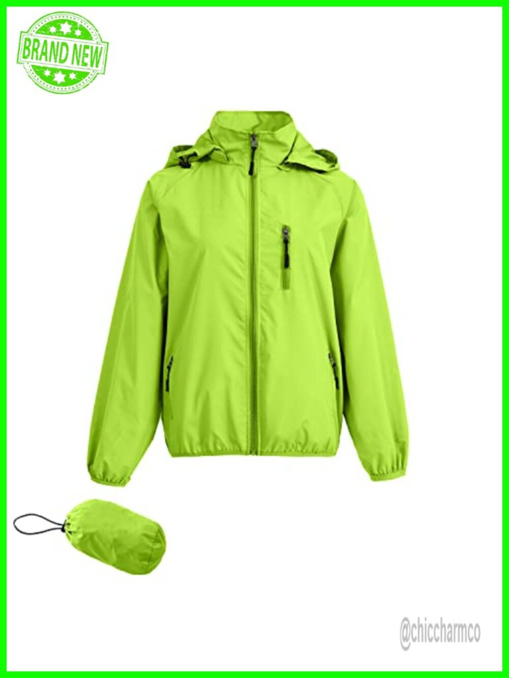 Lightweight Waterproof Packable Windbreaker Hooded Running Jacket
